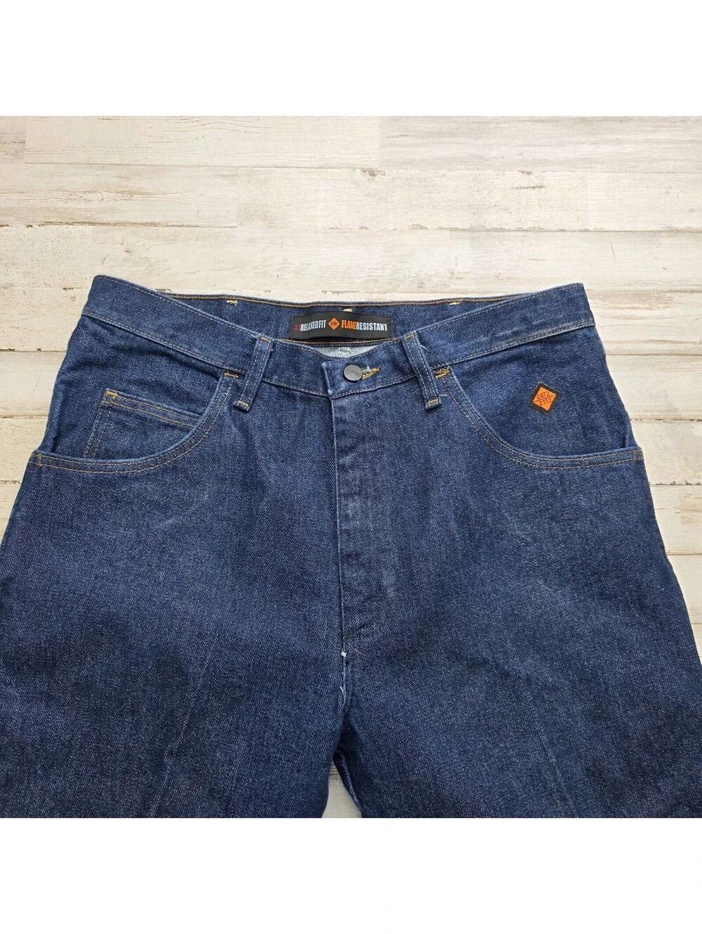 Wrangler FR Flame Resistant Relaxed Fit Jeans Mens 34x32 Blue Denim 10FR31MWZ